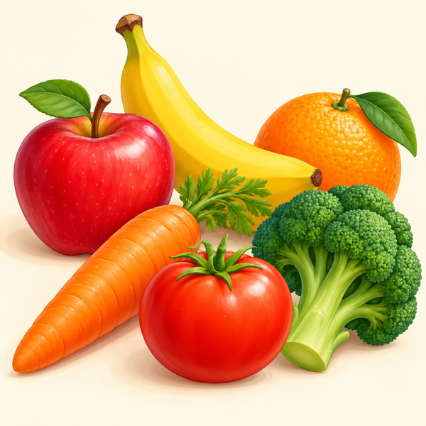 Hebrew Fruits & Vegetables Quiz — learn fruit and vegetable names in Hebrew